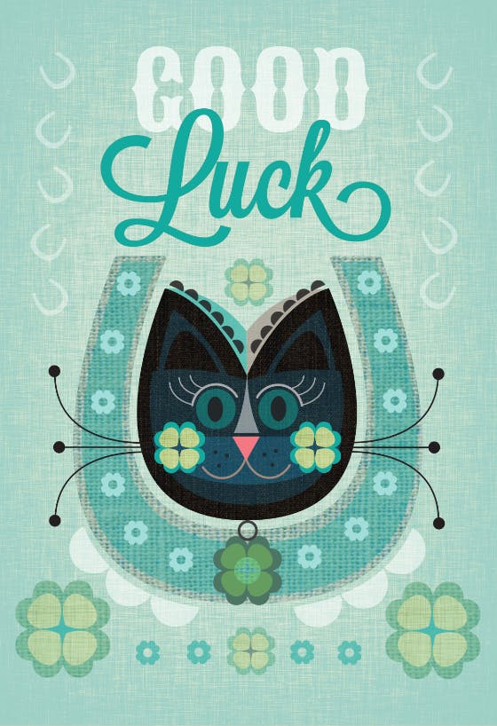 Lucky cat -  tarjeta de buena suerte