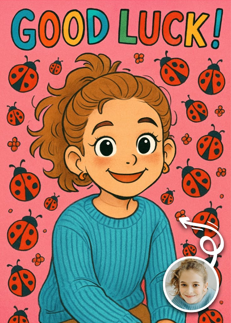 Lucky ladybug - good luck card