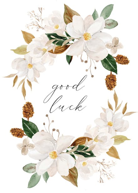 Magnolia blooms - good luck card