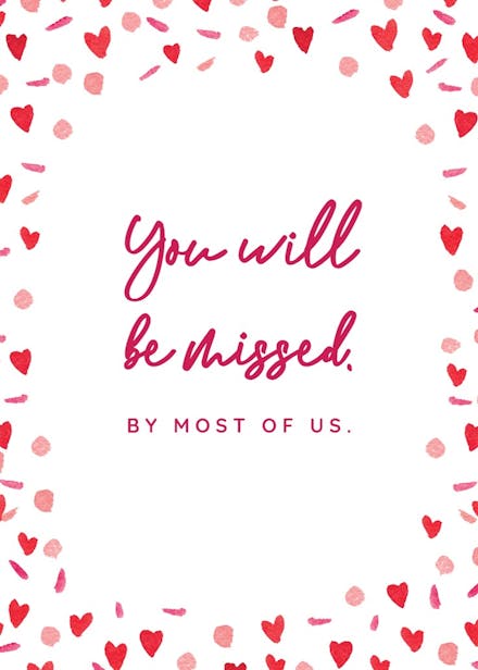 Next chapter - farewell card