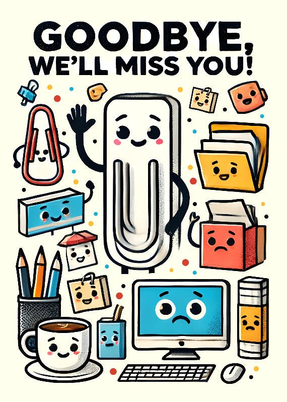 Office goodbye - farewell card