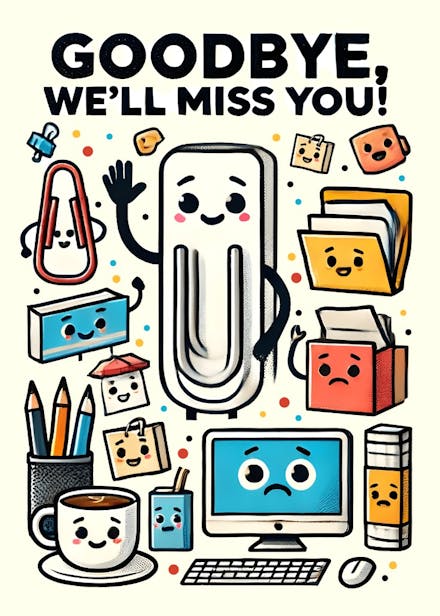 Office goodbye - farewell card