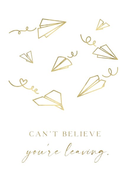 Paper planes - farewell card