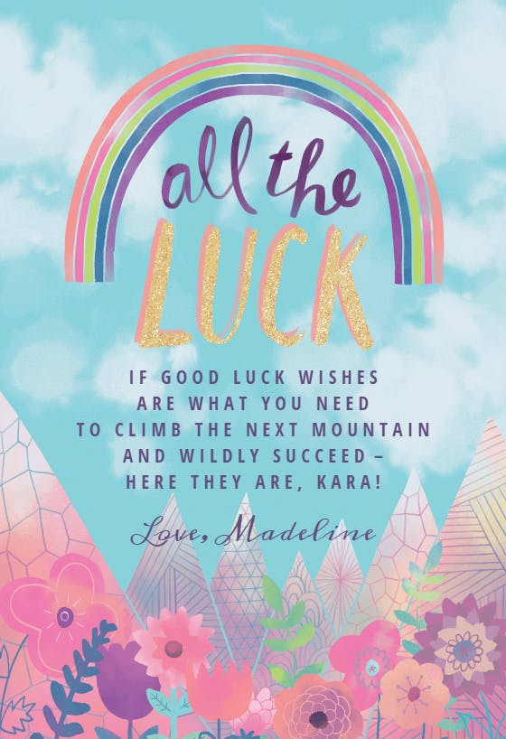 Peeking peaks -  tarjeta de buena suerte