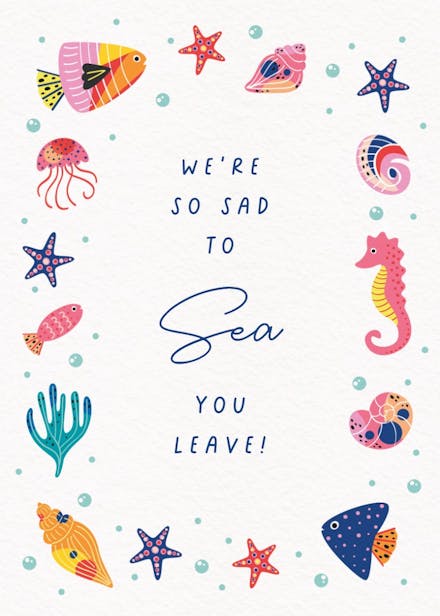 Sea ya! - farewell card