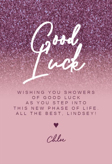 Sparkled - Good Luck Card