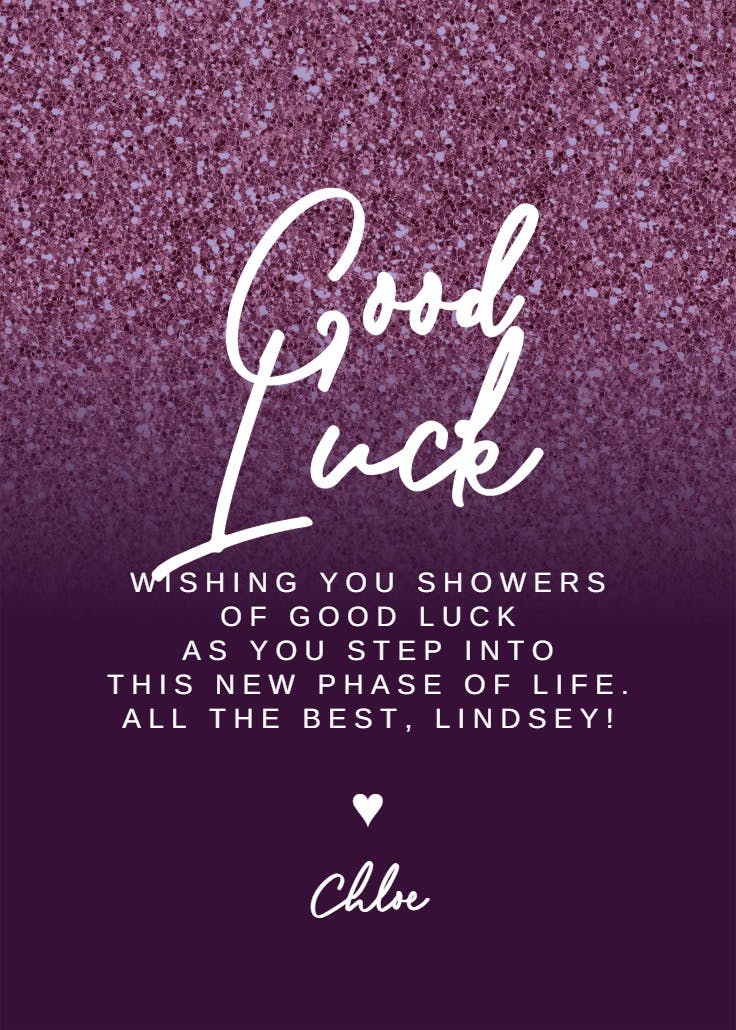 Sparkled - good luck card