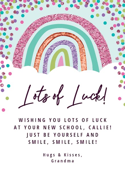 Sparkled Sky - Good Luck Card
