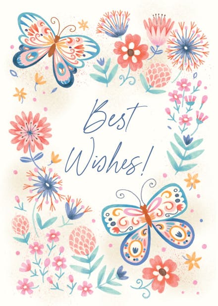 Spring butterflies - farewell card