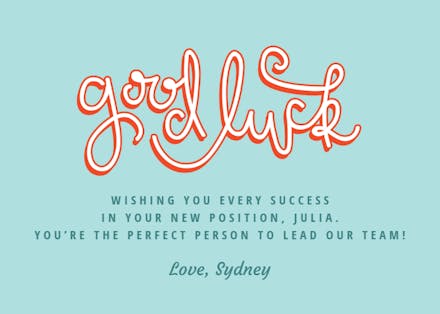 Swirled - Good Luck Card