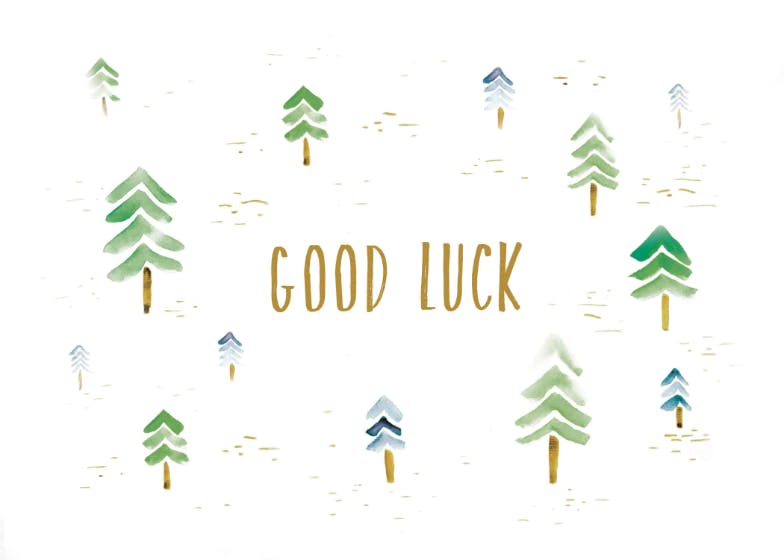 Watercolor forest - good luck card