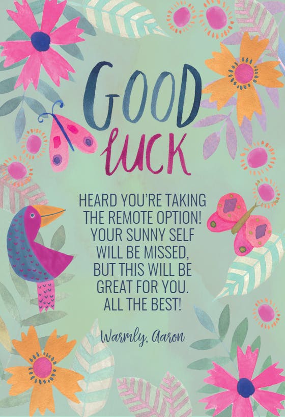 You can - good luck card