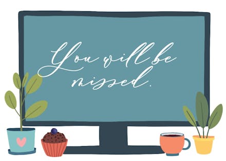 You will be missed - farewell card