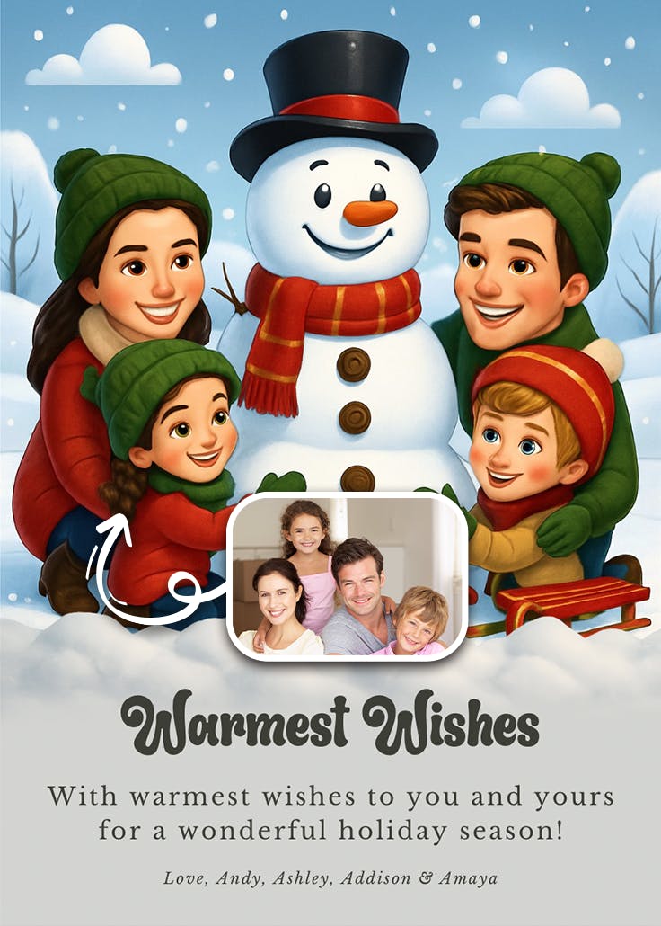 3d snowman - christmas card