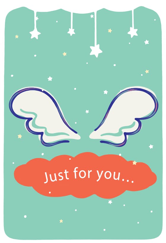 Angel wings -  tarjeta de navidad