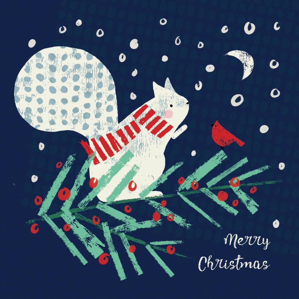 Arty squirrel - christmas card
