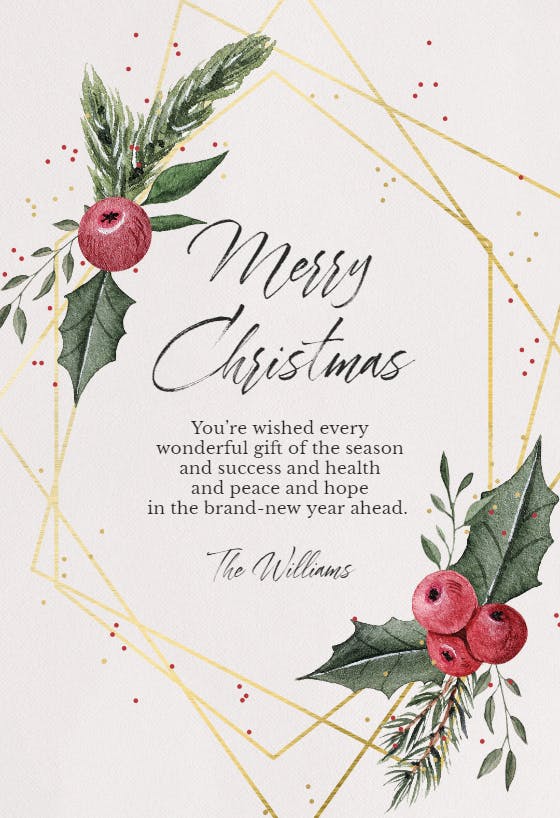 Berries & holly - christmas card