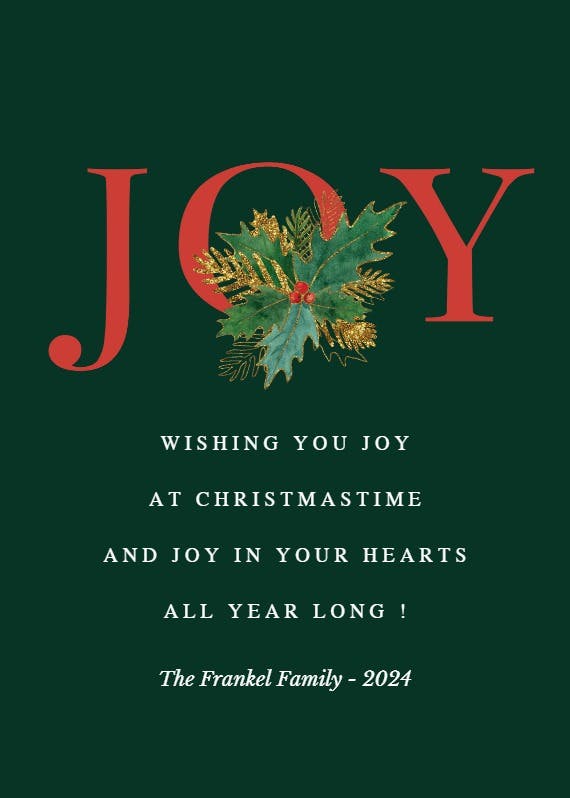 Bringing joy - christmas card
