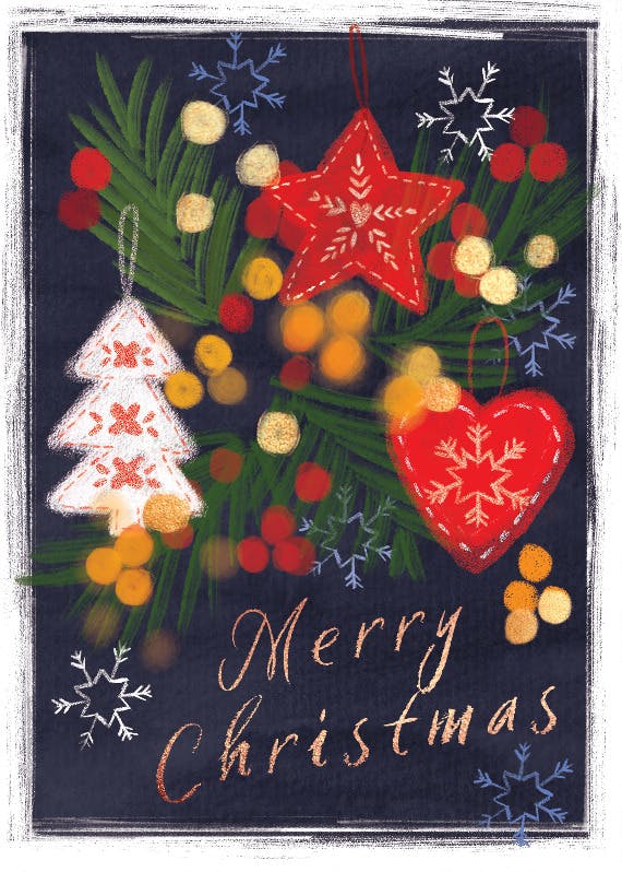 Brush painted decoration - christmas card