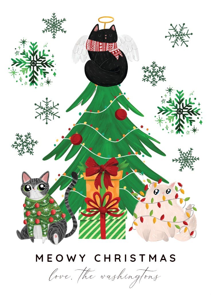 Cat christmas - christmas card