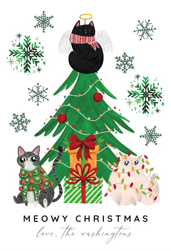 Cat christmas - holidays card