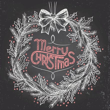 Chalkboard Wreath - Christmas Card