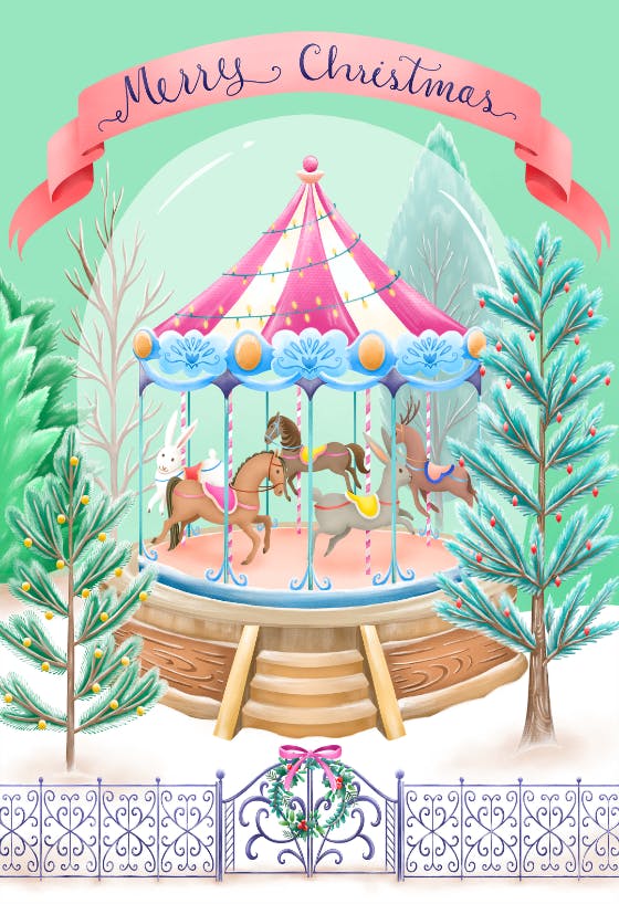 Christmas carousel - tarjeta de navidad