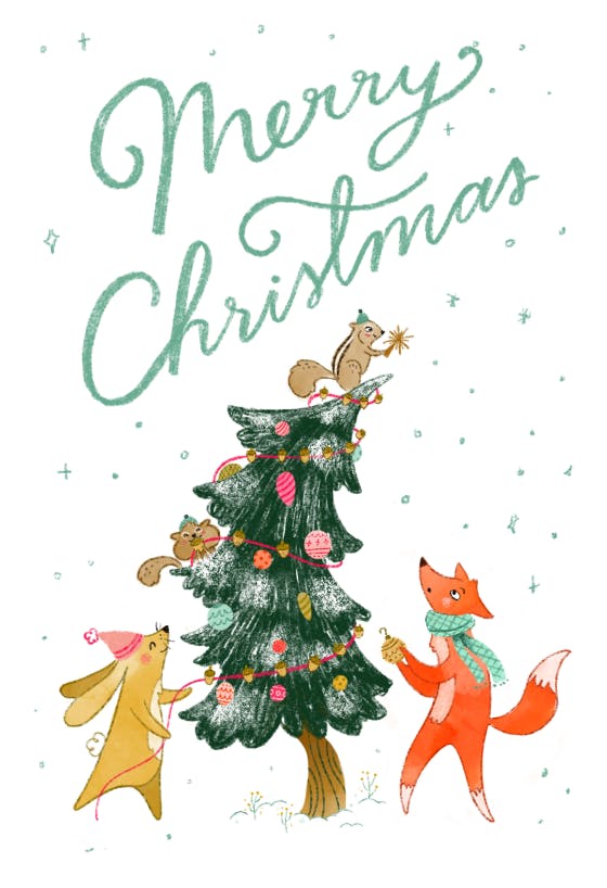 Christmas critters - christmas card