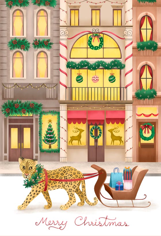 Christmas jaguar - tarjeta de navidad