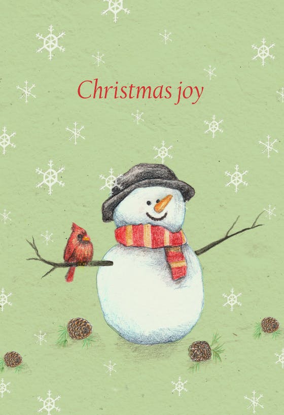 Snowman joy -  tarjeta de navidad