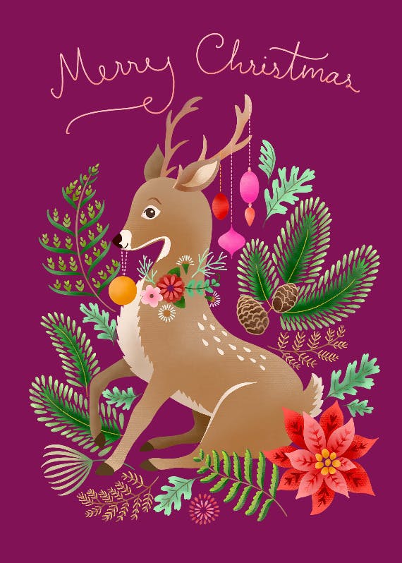 Christmas reindeer -  tarjeta de navidad