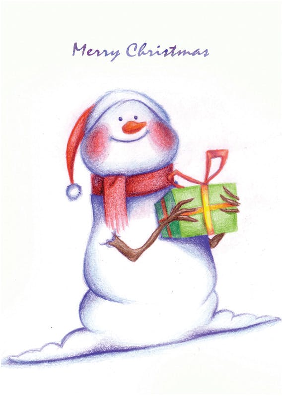 Christmas snowman - holidays card