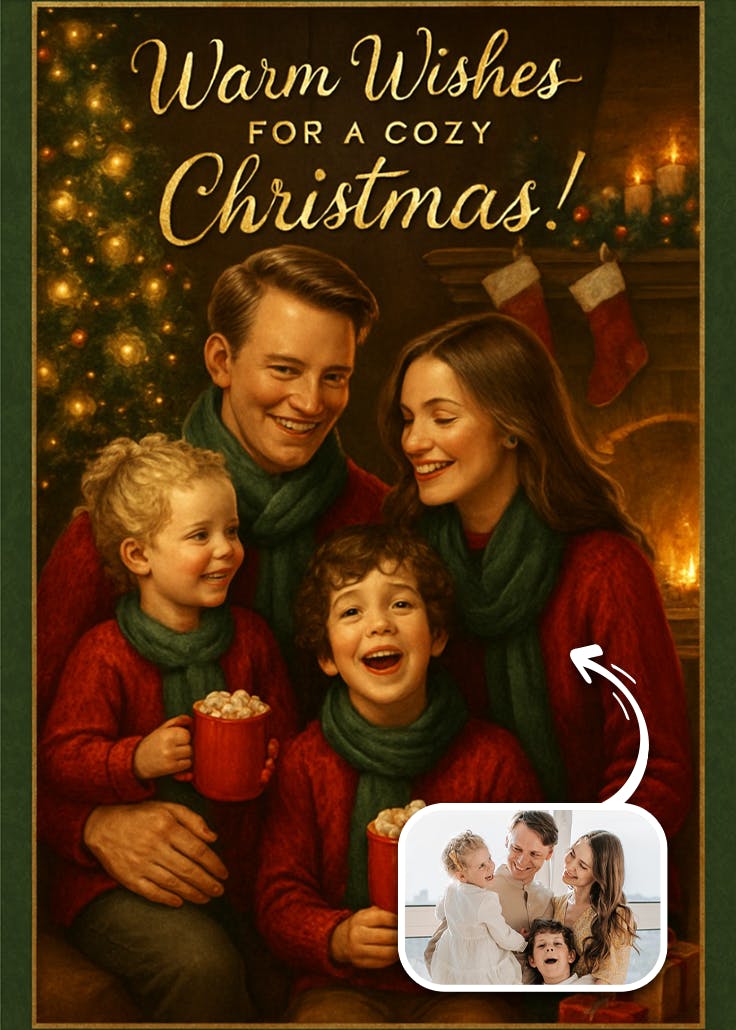 Cozy christmas - tarjeta de navidad