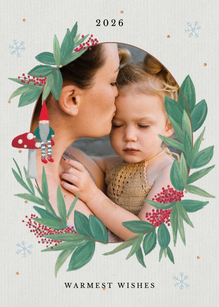 Cute gnome - tarjeta de navidad