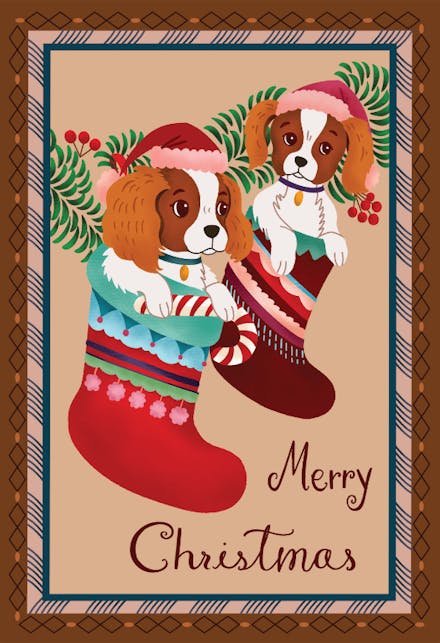Cute puppies - Tarjeta De Navidad