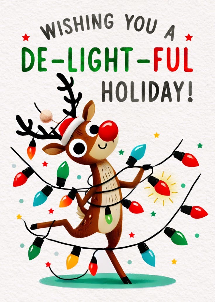 De-light-ful holiday - christmas card