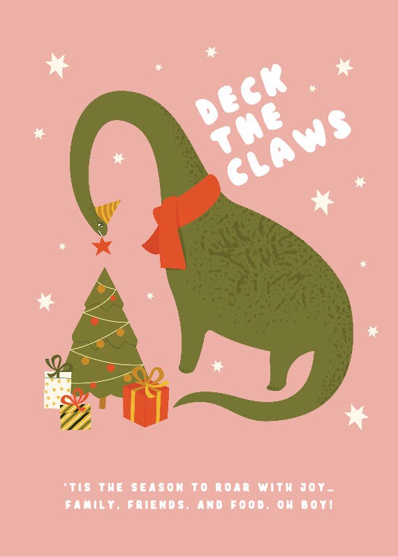 Deck the claws -  tarjeta de navidad
