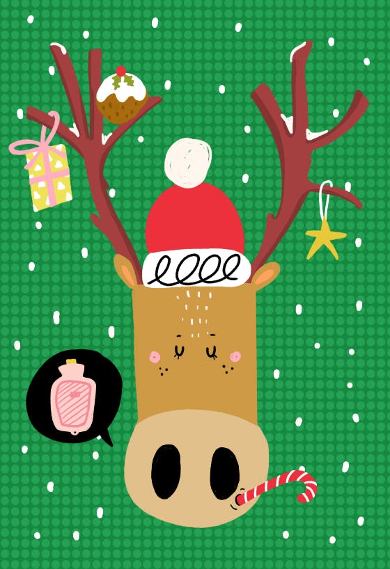 Decorative deer -  tarjeta de navidad
