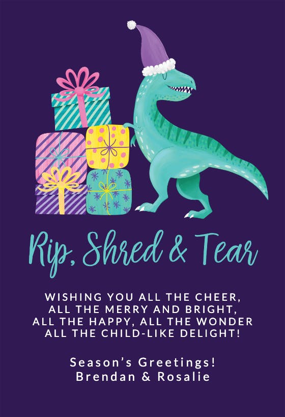 Dino pastel - christmas card