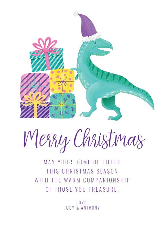 Dino pastel christmas - holidays card