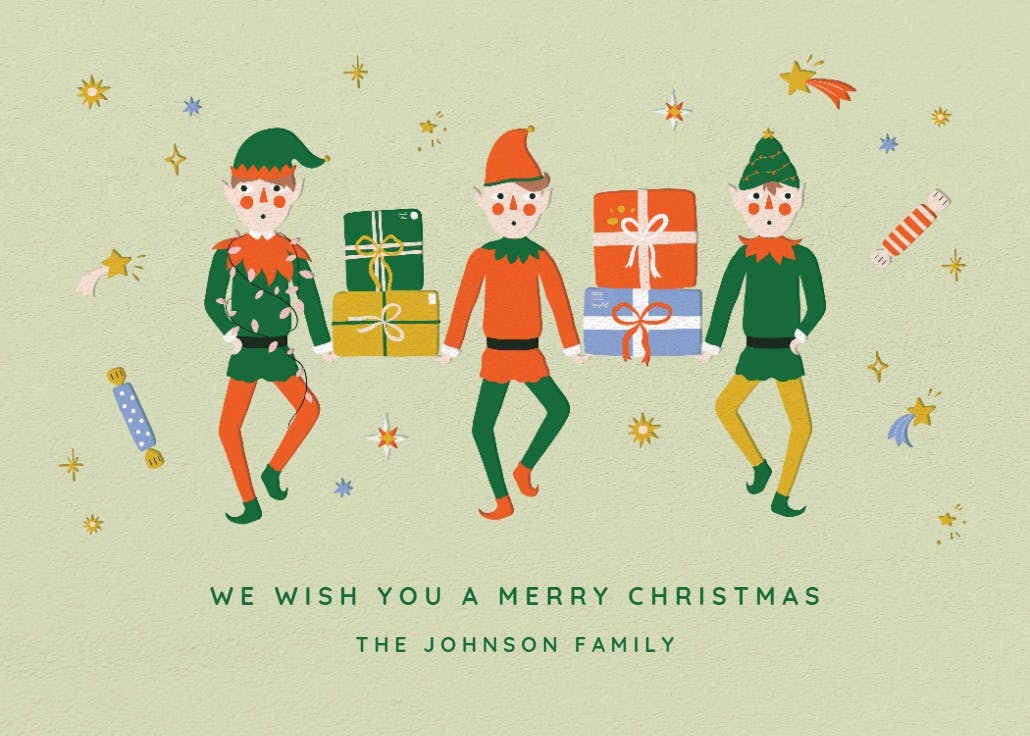 Elf dance - christmas card