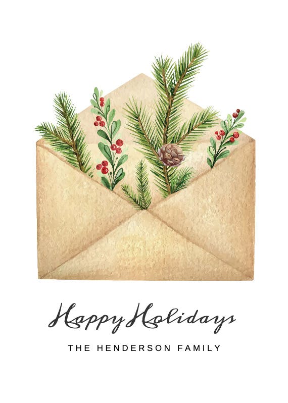 Envelope cheer - holidays card
