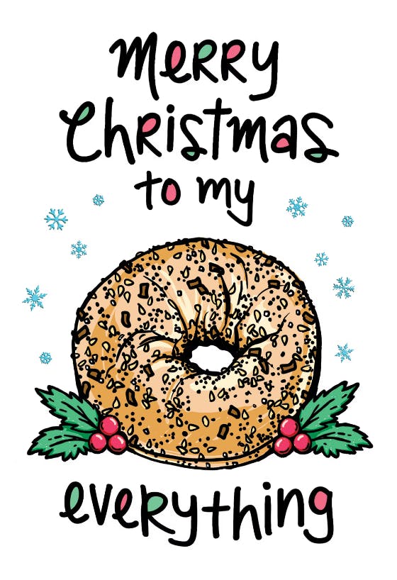 Everything bagel - christmas card