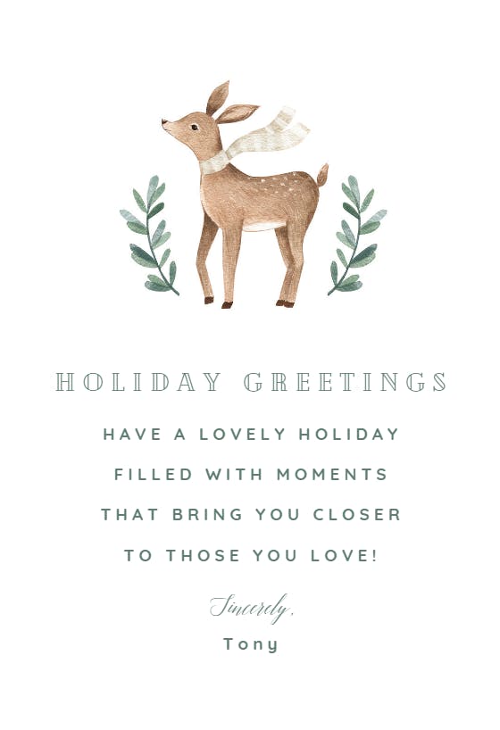 Fawning - christmas card