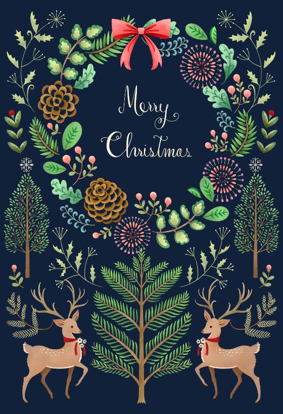 Forest holiday decoration - holidays card