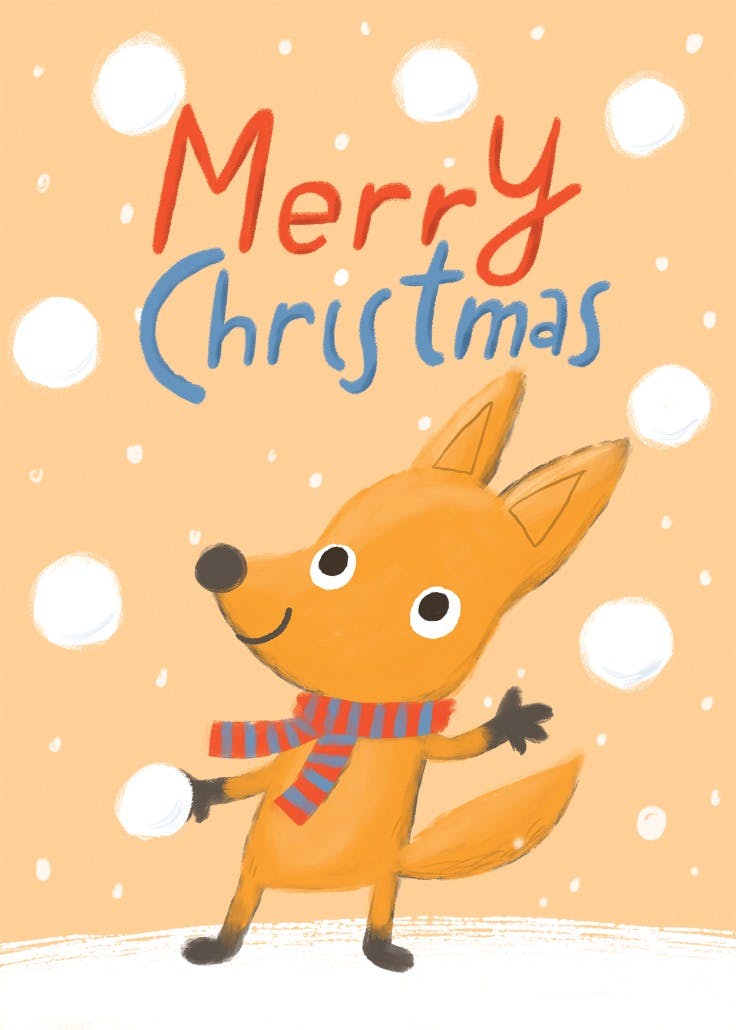 Frosty fox juggler - christmas card