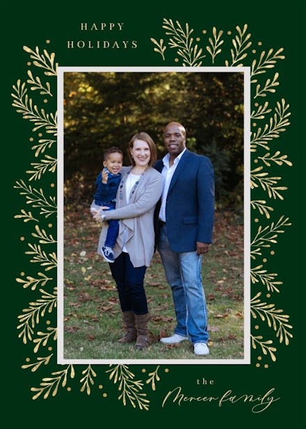 Gold leaf border - christmas card