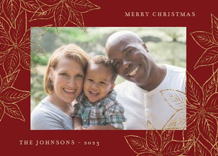 Golden Poinsettia - Tarjeta De Navidad