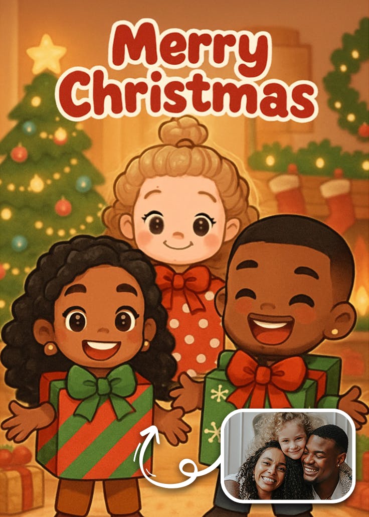 Happy chibi holidays - tarjeta de navidad