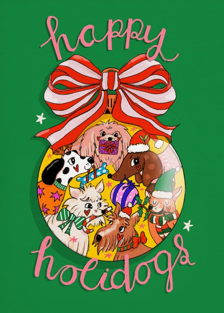 Happy holidogs - tarjeta de navidad